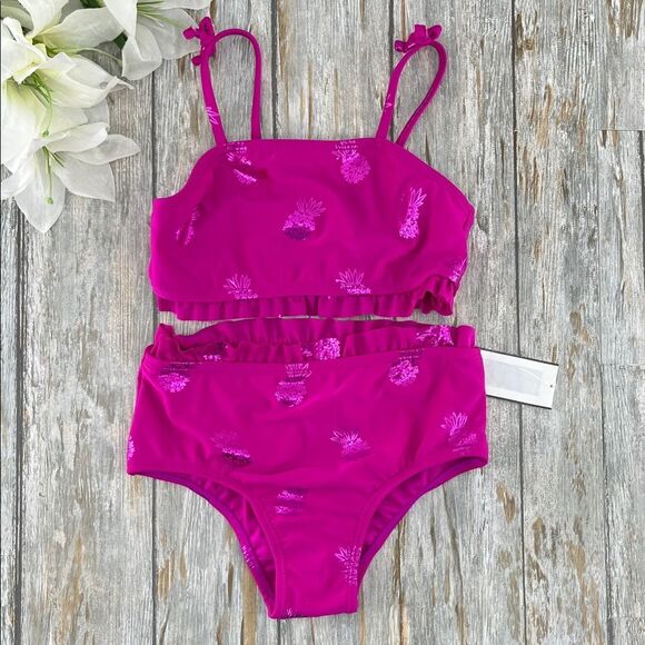 Toddler Girls Ruffle Bikini Top and Bottoms Swim Set, 2-Piece Size 5T - Picture 1 of 4